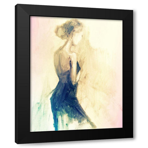 Feminine Solitude Black Modern Wood Framed Art Print with Double Matting by Boho Hue Studio