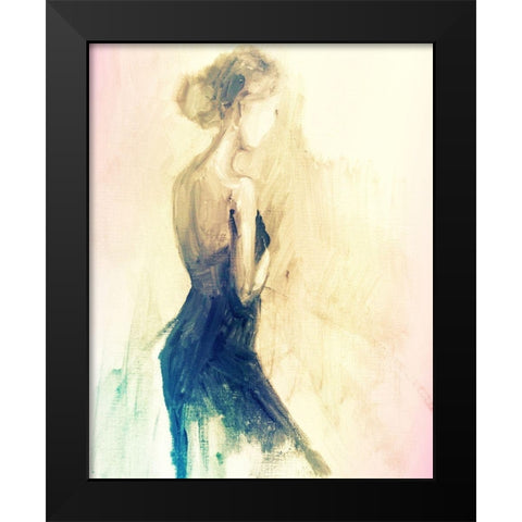 Feminine Solitude Black Modern Wood Framed Art Print by Boho Hue Studio