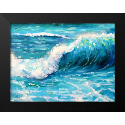 Sea Scroll Black Modern Wood Framed Art Print by Boho Hue Studio