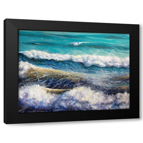 Ocean Roll Black Modern Wood Framed Art Print with Double Matting by Boho Hue Studio