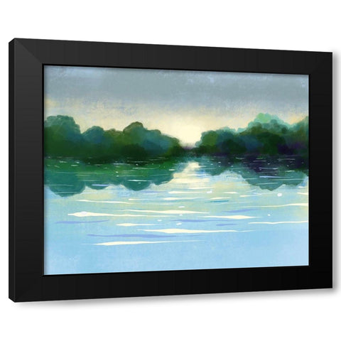 Serene View Black Modern Wood Framed Art Print by Boho Hue Studio