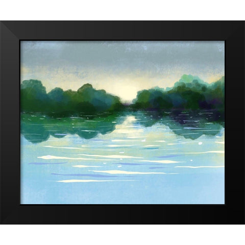 Serene View Black Modern Wood Framed Art Print by Boho Hue Studio