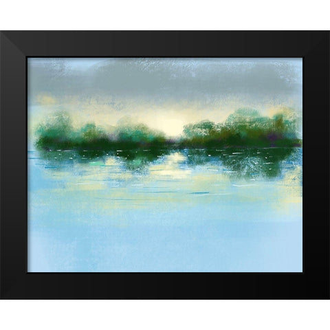 On The Horizon Black Modern Wood Framed Art Print by Boho Hue Studio
