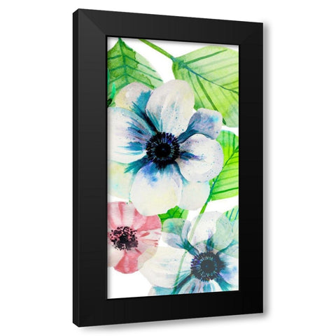 Flower Panel 1 Black Modern Wood Framed Art Print with Double Matting by Boho Hue Studio