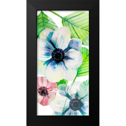 Flower Panel 1 Black Modern Wood Framed Art Print by Boho Hue Studio