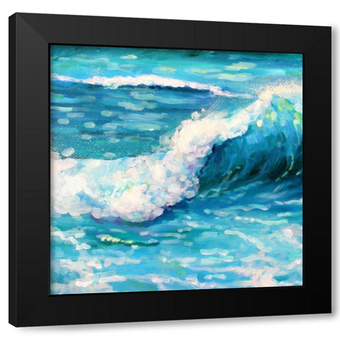 Sea Stroll Black Modern Wood Framed Art Print with Double Matting by Boho Hue Studio