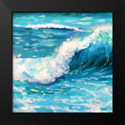 Sea Stroll Black Modern Wood Framed Art Print by Boho Hue Studio