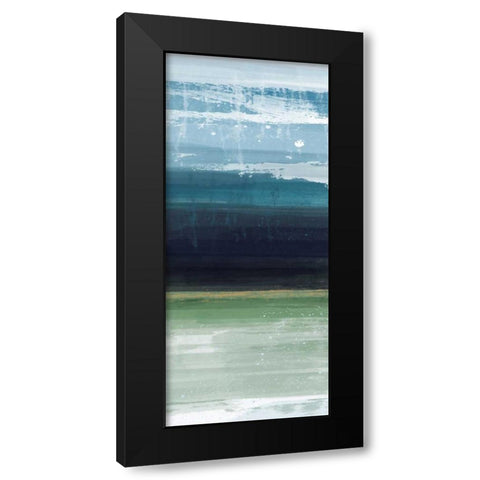 Trio Blues C Black Modern Wood Framed Art Print with Double Matting by Alvarez, Cynthia