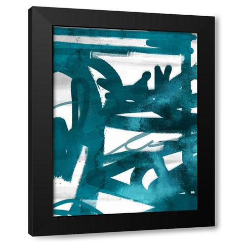 Blue Cynthia 1 Black Modern Wood Framed Art Print with Double Matting by Alvarez, Cynthia