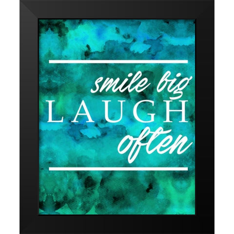 Laugh Often Black Modern Wood Framed Art Print by Alvarez, Cynthia