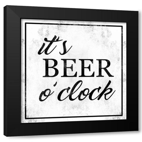 Beer O Clock Black Modern Wood Framed Art Print by Alvarez, Cynthia