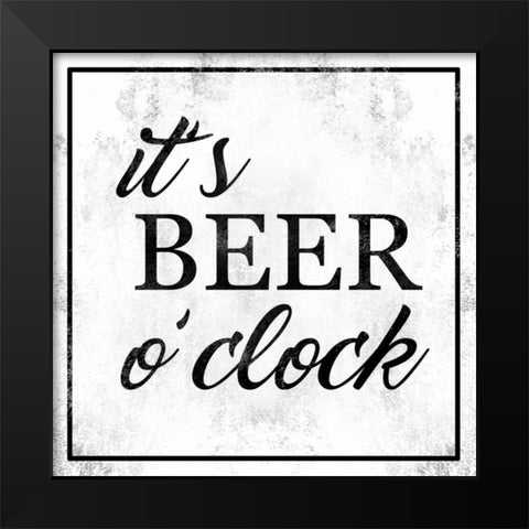 Beer O Clock Black Modern Wood Framed Art Print by Alvarez, Cynthia