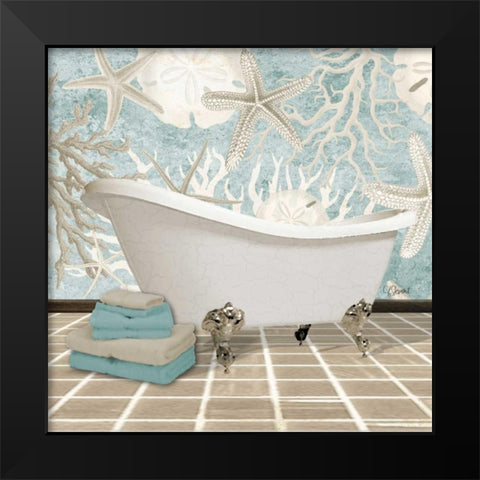 Coral Bath 2A Black Modern Wood Framed Art Print by Stevens, Carole