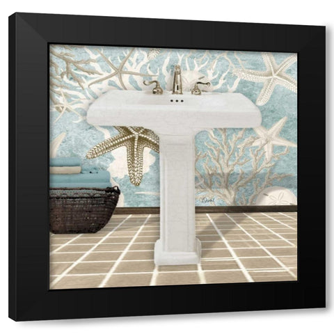 Coral Sink 1A Black Modern Wood Framed Art Print with Double Matting by Stevens, Carole