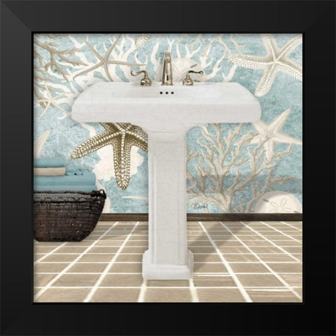 Coral Sink 1A Black Modern Wood Framed Art Print by Stevens, Carole