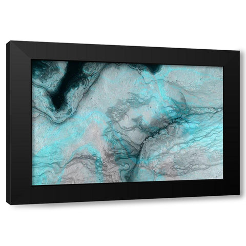 Blue Crevice Black Modern Wood Framed Art Print with Double Matting by Brown, Denise