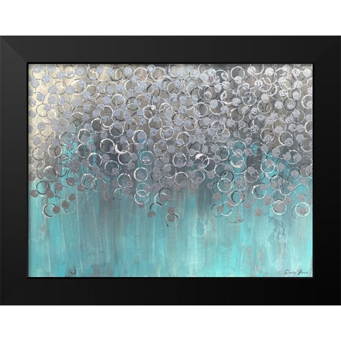 Raining on Aqua Black Modern Wood Framed Art Print by Brown, Denise