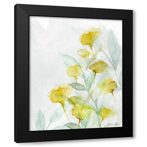Modern Poppies 2 Black Modern Wood Framed Art Print with Double Matting by Brown, Denise