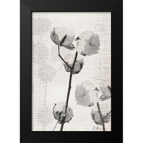 Cotton Stem 2 Black Modern Wood Framed Art Print by Brown, Denise