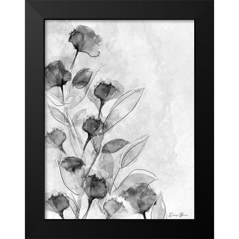 Astor Place Floral 1 Black Modern Wood Framed Art Print by Brown, Denise