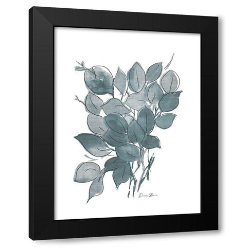 Outlined Stem 1 Black Modern Wood Framed Art Print with Double Matting by Brown, Denise