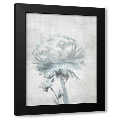 Watercolor Blooms 2 2.0 Blue Black Modern Wood Framed Art Print with Double Matting by Brown, Denise