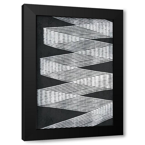 Monochrome Lines 1 Black Modern Wood Framed Art Print by Brown, Denise