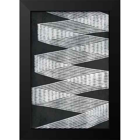 Monochrome Lines 1 Black Modern Wood Framed Art Print by Brown, Denise