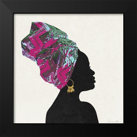 Kente 1 Black Modern Wood Framed Art Print by Brown, Denise