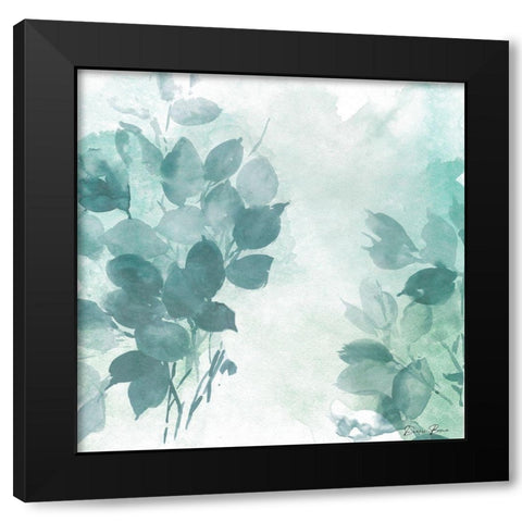Watercolor Leaves 1 Black Modern Wood Framed Art Print by Brown, Denise