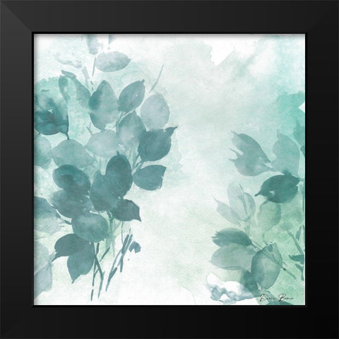 Watercolor Leaves 1 Black Modern Wood Framed Art Print by Brown, Denise