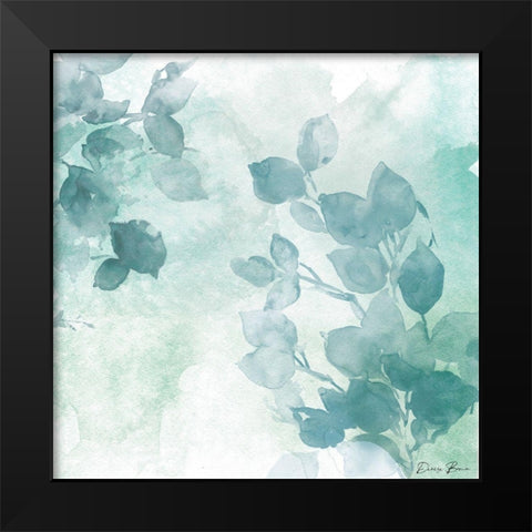 Watercolor Leaves 2 Black Modern Wood Framed Art Print by Brown, Denise