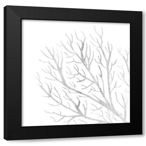 White Seaweed 1 Black Modern Wood Framed Art Print by Brown, Denise