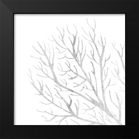 White Seaweed 1 Black Modern Wood Framed Art Print by Brown, Denise