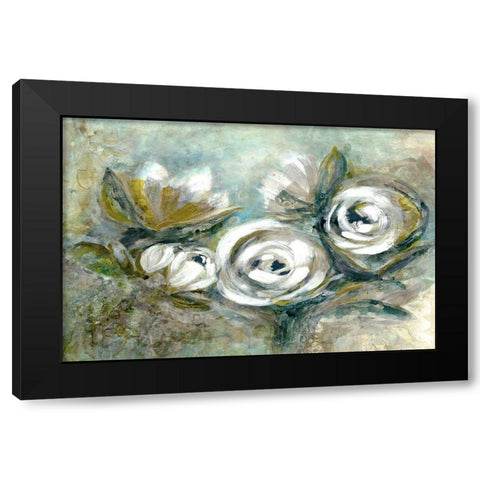 Green Serenity Black Modern Wood Framed Art Print with Double Matting by Charest, Doris