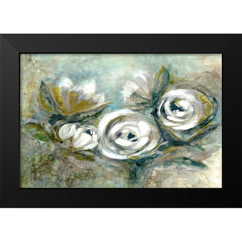 Green Serenity Black Modern Wood Framed Art Print by Charest, Doris