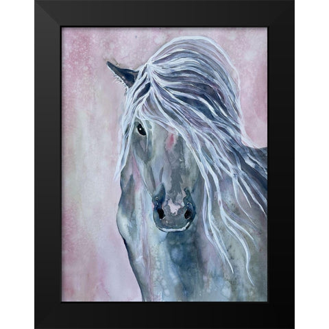 Majestic Stallion 1 Black Modern Wood Framed Art Print by Charest, Doris