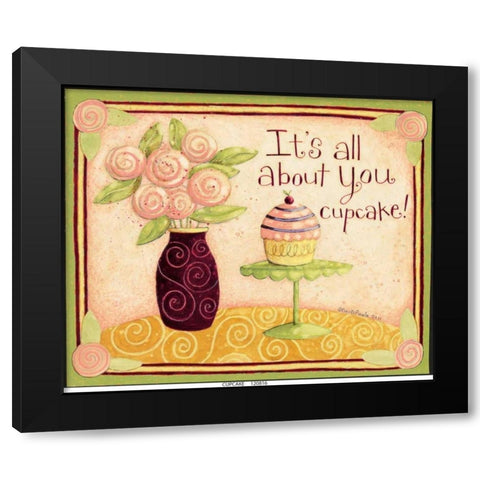 Cupcake Black Modern Wood Framed Art Print by DiPaolo, Dan