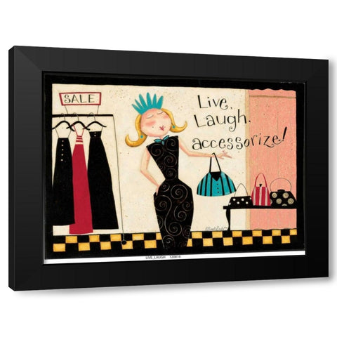 Live Laugh Life Black Modern Wood Framed Art Print by DiPaolo, Dan