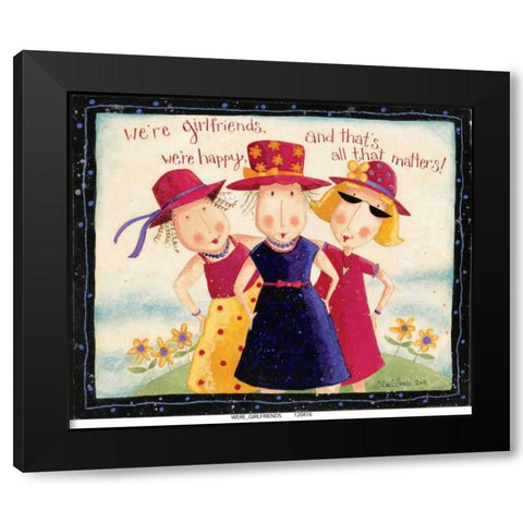 Girld Friends Black Modern Wood Framed Art Print by DiPaolo, Dan