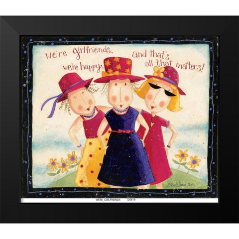 Girld Friends Black Modern Wood Framed Art Print by DiPaolo, Dan