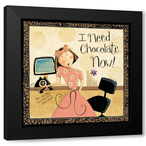 Need Chocolate Black Modern Wood Framed Art Print by DiPaolo, Dan