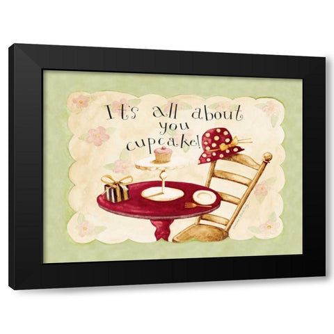 All About You Cupcake Black Modern Wood Framed Art Print by DiPaolo, Dan