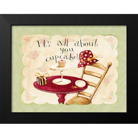 All About You Cupcake Black Modern Wood Framed Art Print by DiPaolo, Dan