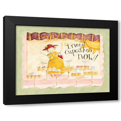 Need Cupcakes Now Black Modern Wood Framed Art Print by DiPaolo, Dan