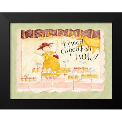 Need Cupcakes Now Black Modern Wood Framed Art Print by DiPaolo, Dan