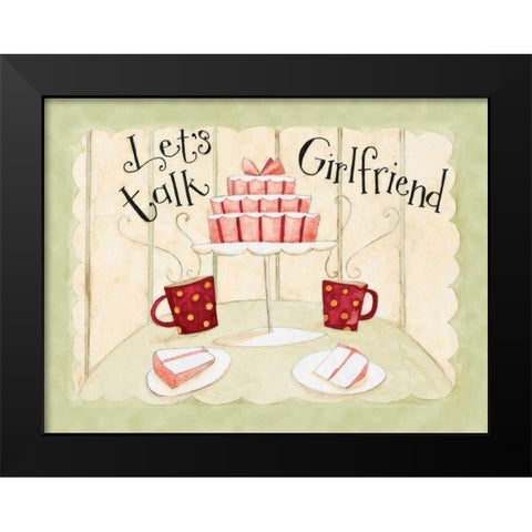 Lets Talk Girlfriend Black Modern Wood Framed Art Print by DiPaolo, Dan