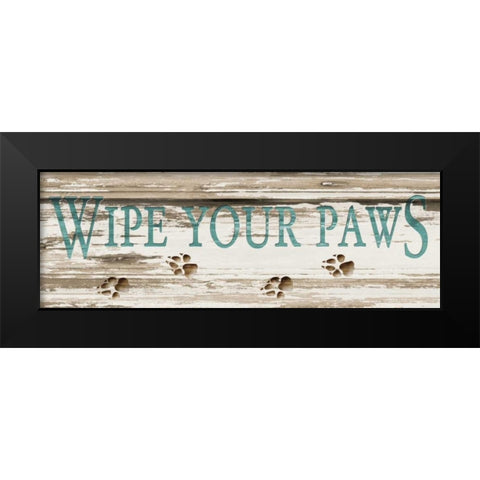 Wipe Your Paws Black Modern Wood Framed Art Print by Stimson, Diane