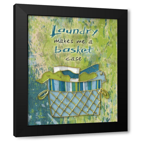 Green Basket Case Black Modern Wood Framed Art Print by Stimson, Diane