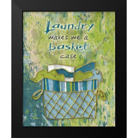Green Basket Case Black Modern Wood Framed Art Print by Stimson, Diane